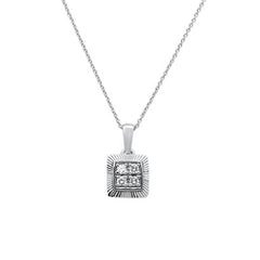 DIAMOND CLOSEOUT! .25ct G SI 14k White Gold Square Diamond Pendant Necklace 18" Long