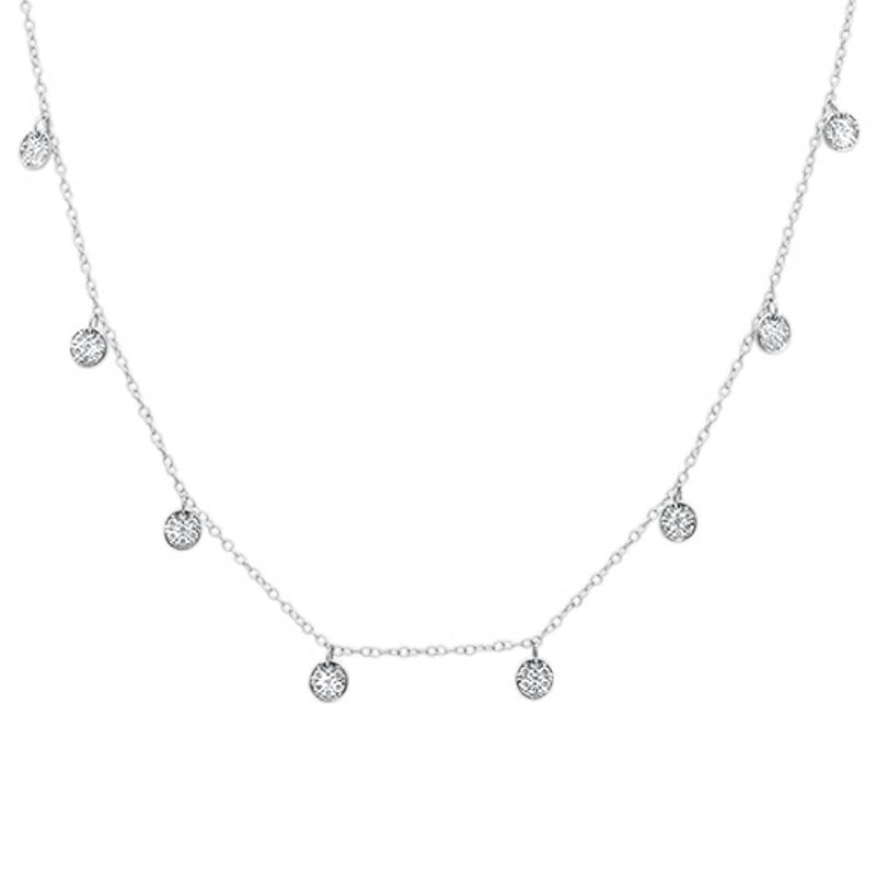 DIAMOND CLOSEOUT! .47ct G SI 14k White Gold Diamond Pendant Necklace 18" Long