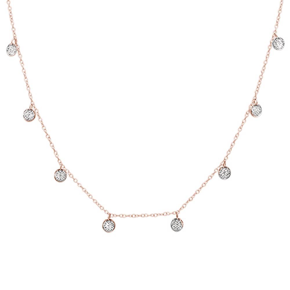 DIAMOND CLOSEOUT! .53ct G SI 14k Rose Gold Diamond Pendant Necklace 17" Long