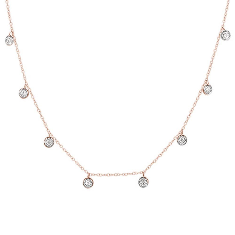 DIAMOND CLOSEOUT! .53ct G SI 14k Rose Gold Diamond Pendant Necklace 17" Long