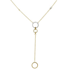 DIAMOND CLOSEOUT!  .08ct 14kt Yellow Gold Diamond Drop Lariat Pendant Necklace 18"+ 2" Ext.