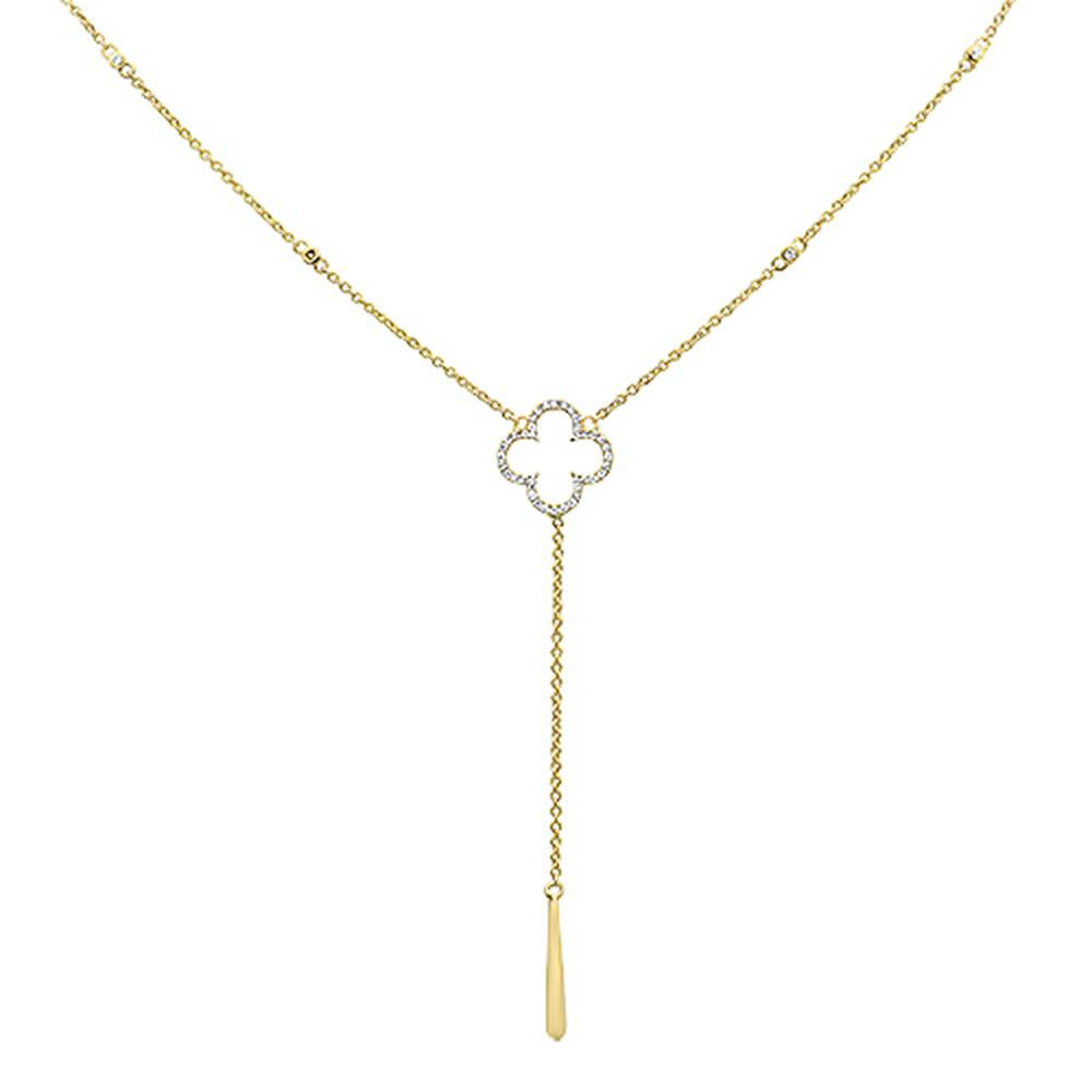 DIAMOND CLOSEOUT!  .11cts 14k Yellow Gold Diamond Flower Drop Dangle Pendant Necklace 16+2" Ext