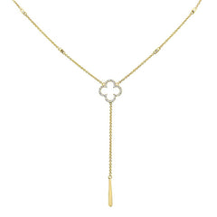 DIAMOND CLOSEOUT!  .11cts 14k Yellow Gold Diamond Flower Drop Dangle Pendant Necklace 16+2" Ext