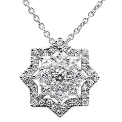 DIAMOND CLOSEOUT! .69ct 14k White Gold Diamond Star Pendant Necklace 18" Long