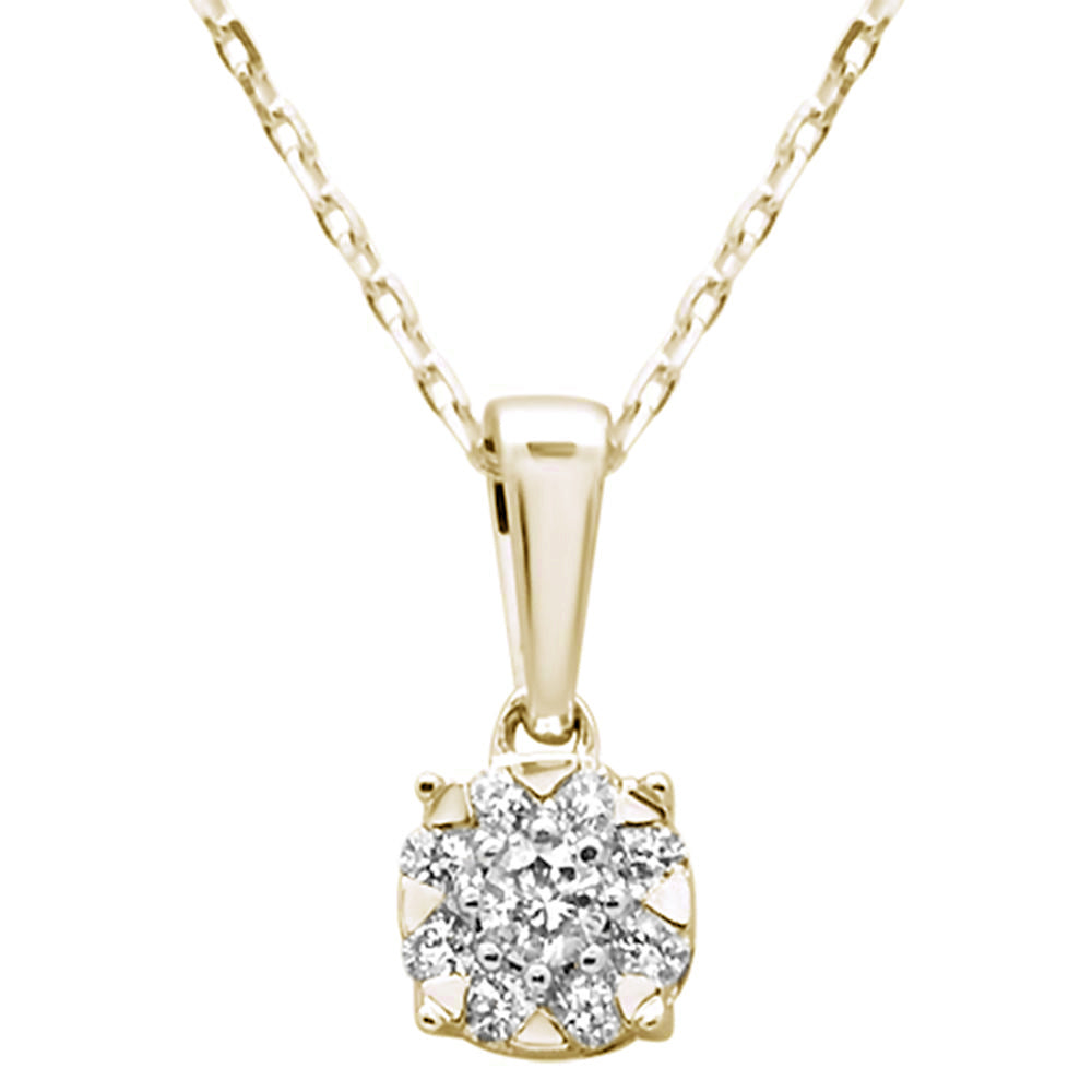 DIAMOND CLOSEOUT! .19ct G SI 14K Yellow Gold Round Diamond Solitaire Pendant Necklace 18"