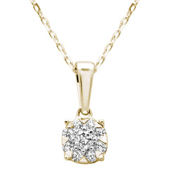 DIAMOND CLOSEOUT! .19ct G SI 14K Yellow Gold Round Diamond Solitaire Pendant Necklace 18"