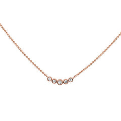 DIAMOND CLOSEOUT! .23CT G SI 14K Rose Gold Diamond 5 Stone Pendant Necklace 18"