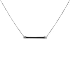 DIAMOND CLOSEOUT! .07ct 14K White Gold Diamond Bar Pendant Necklace 18" Long