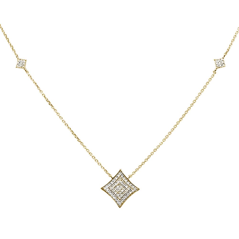 DIAMOND CLOSEOUT! .27ct 14k Yellow Gold Diamond Modern Pendant Necklace 18" Long