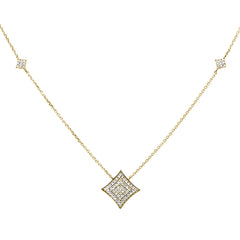 DIAMOND CLOSEOUT! .27ct 14k Yellow Gold Diamond Modern Pendant Necklace 18" Long