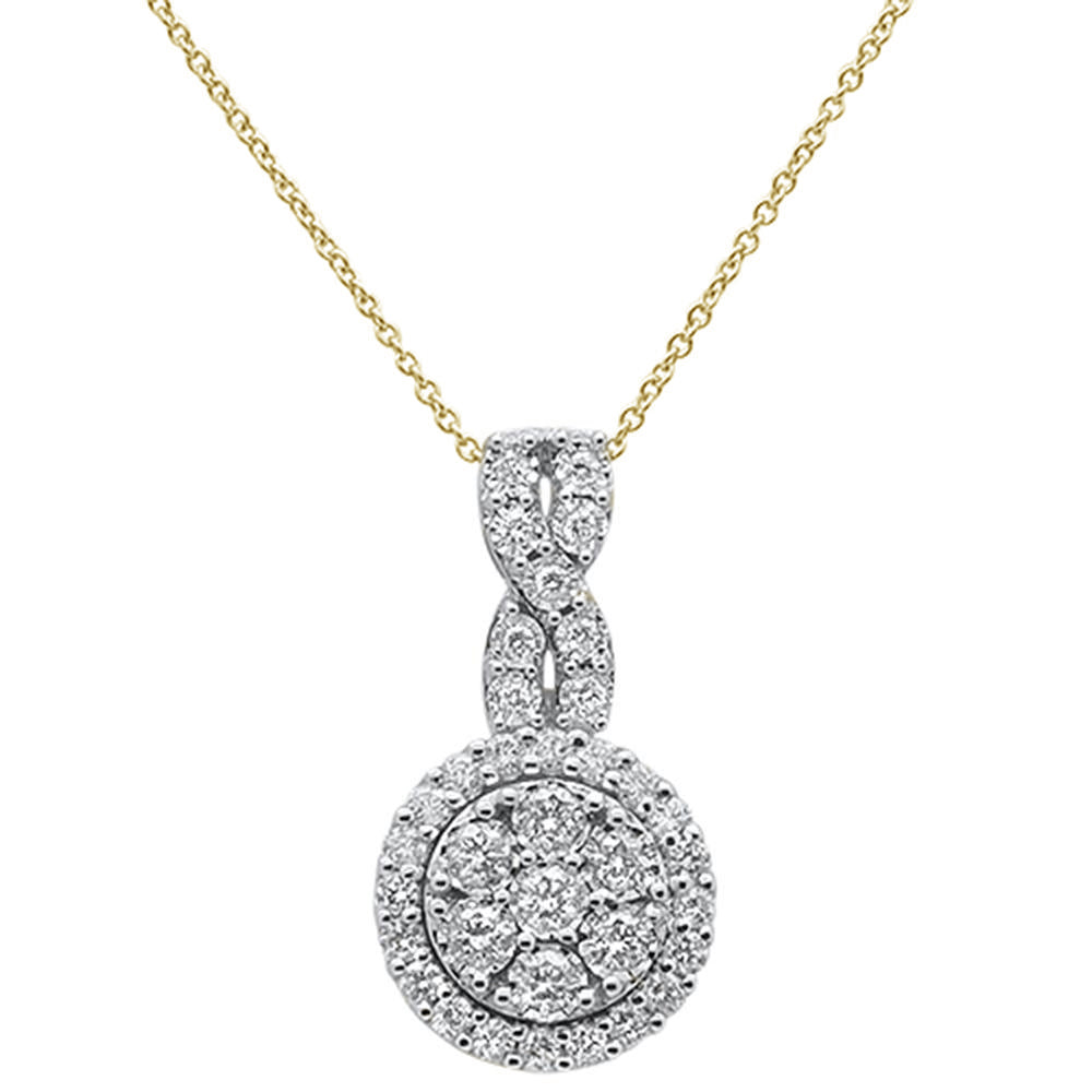 DIAMOND CLOSEOUT!  1.00ct 14k Yellow Gold Diamond Pendant Necklace 18" Long