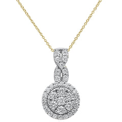 DIAMOND CLOSEOUT!  1.00ct 14k Yellow Gold Diamond Pendant Necklace 18" Long