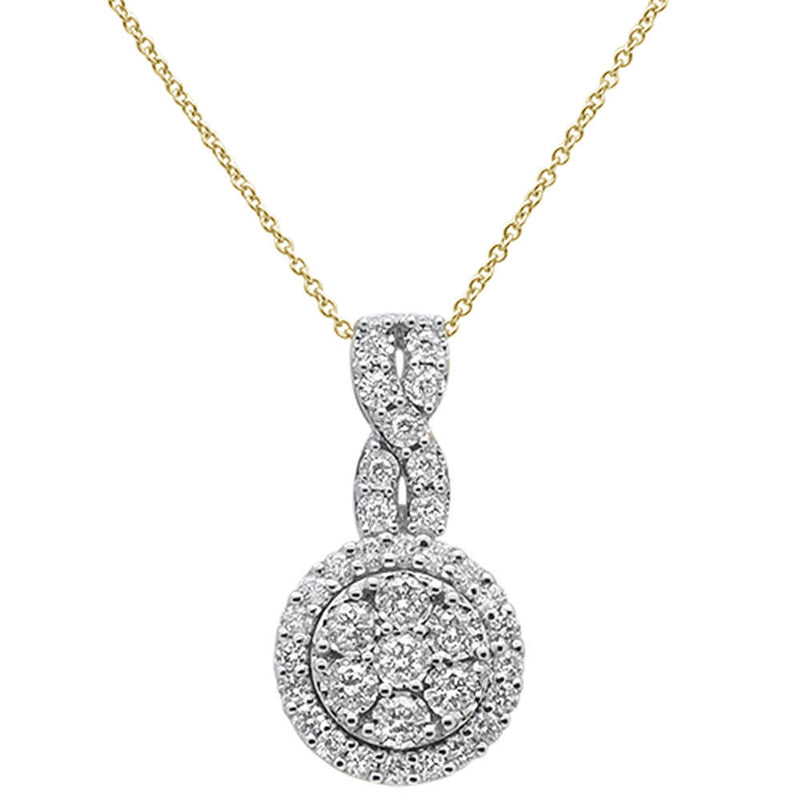 DIAMOND CLOSEOUT!  1.00ct 14k Yellow Gold Diamond Pendant Necklace 18" Long