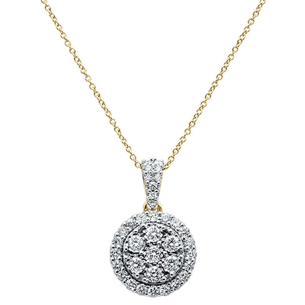 DIAMOND CLOSEOUT!  1.04cts 14k Yellow Gold Round Diamond Pendant Necklace 18" Long