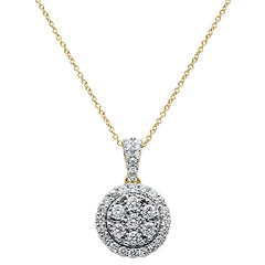 DIAMOND CLOSEOUT!  1.04cts 14k Yellow Gold Round Diamond Pendant Necklace 18" Long