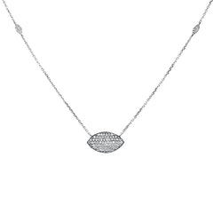 DIAMOND CLOSEOUT!  .24ct 14k White Gold Diamond Evil Eye Hamsah Protect Pendant Necklace 18"