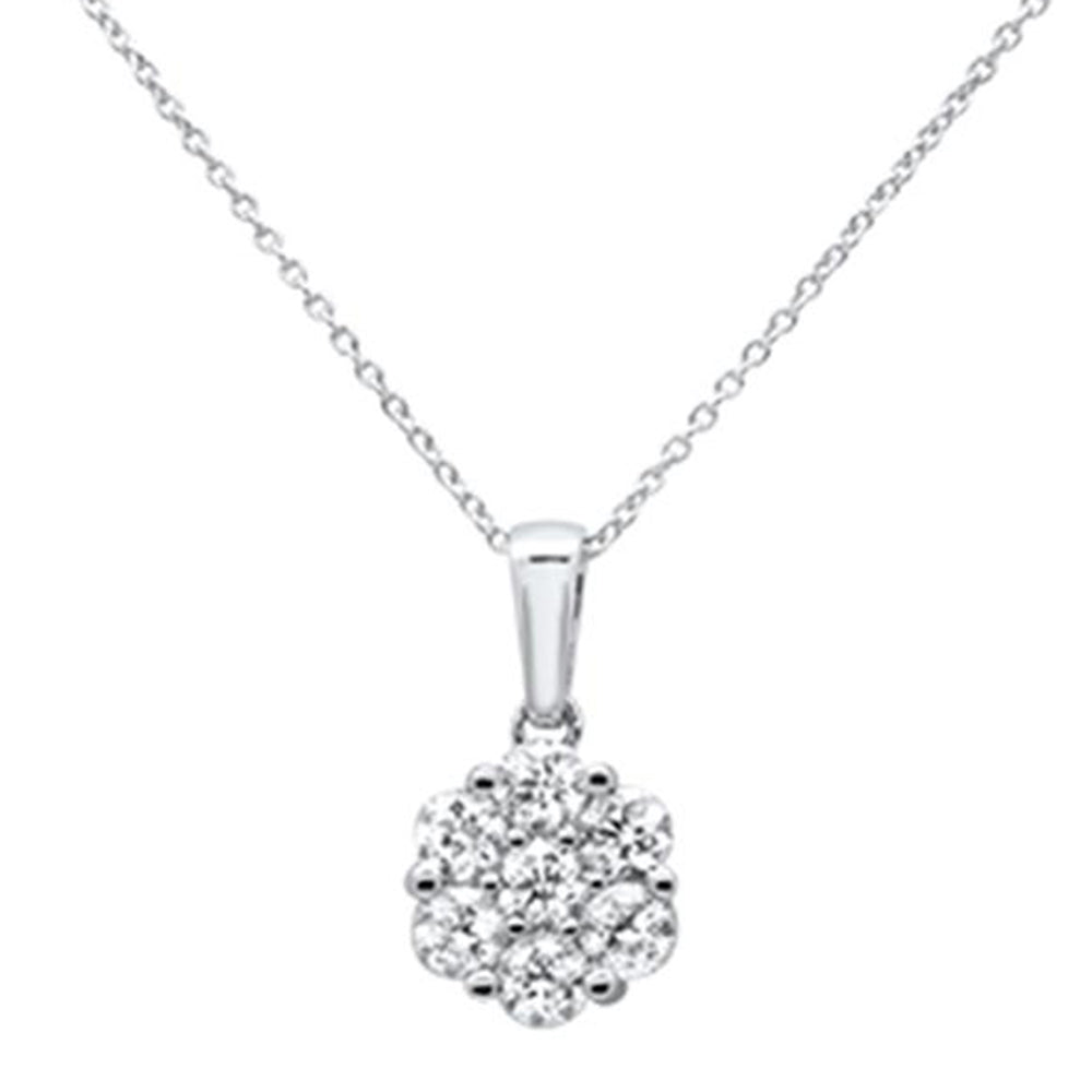 DIAMOND CLOSEOUT! 1.00ct 14k White Gold Round Diamond Pendant Necklace