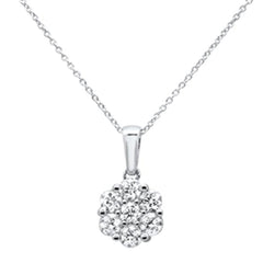DIAMOND CLOSEOUT! 1.00ct 14k White Gold Round Diamond Pendant Necklace
