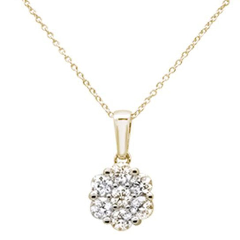DIAMOND CLOSEOUT! 1.00ct 14k Yellow Gold Round Diamond Pendant Necklace