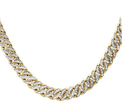 DIAMOND CLOSEOUT!  5mm 1.80ct G SI 14k Yellow Gold Diamond Round Cuban Necklace 22"
