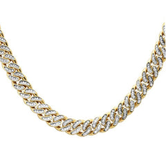 SPECIAL! 7mm 3.54ct G SI 14k Yellow Gold Diamond Round Cuban Necklace 18"