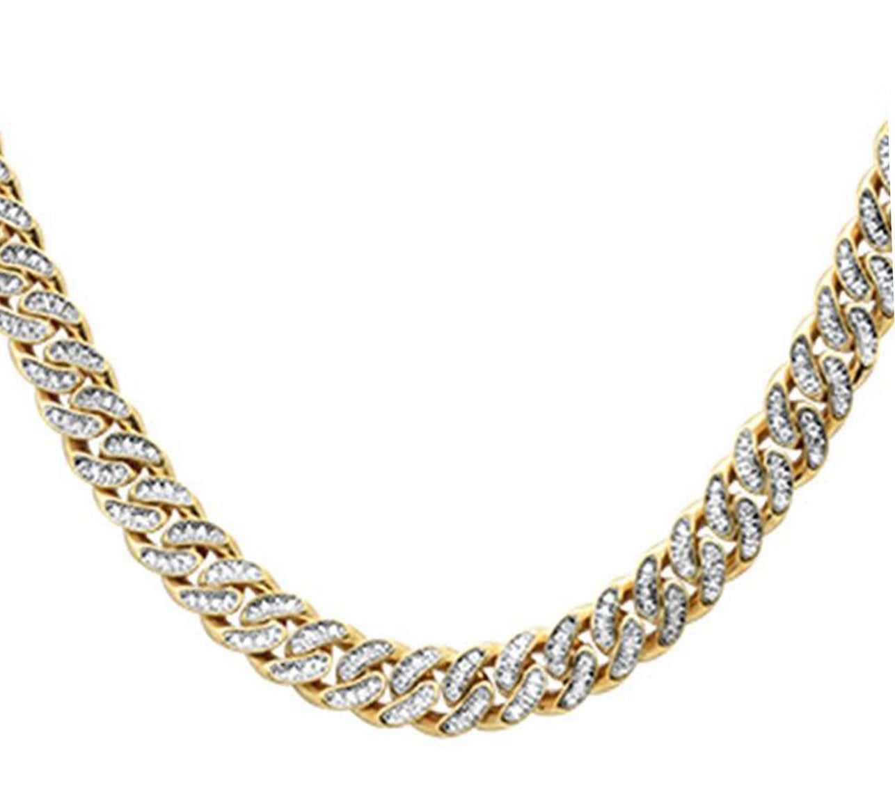 DIAMOND CLOSEOUT!  6mm 2.10ct G SI 14k Yellow Gold Diamond Round Cuban Necklace 22"