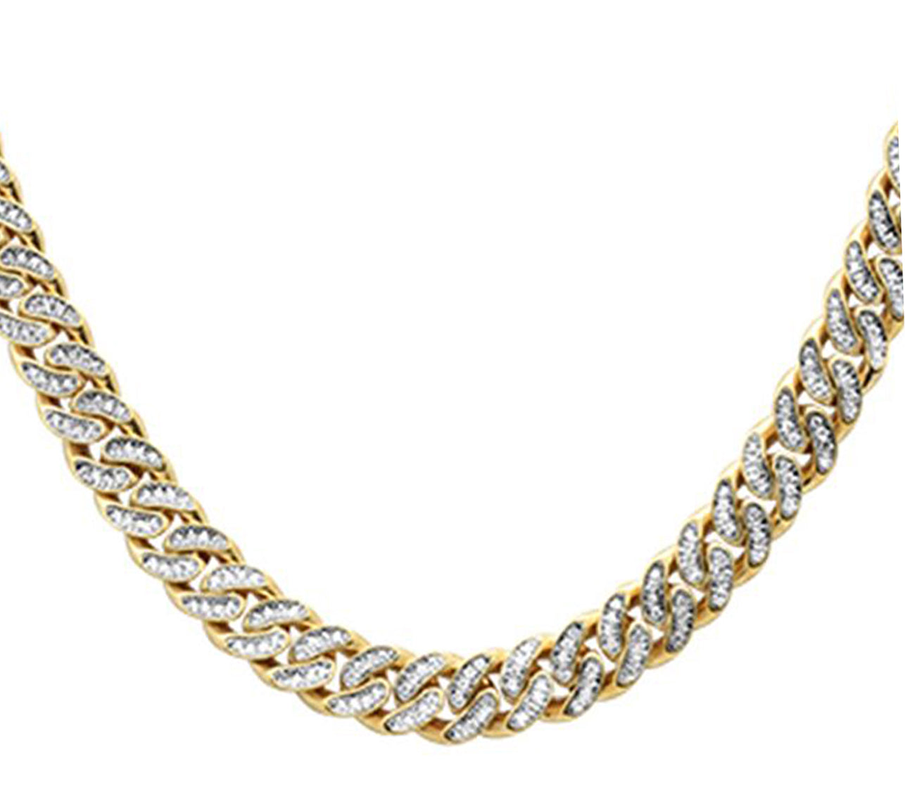 SPECIAL!4mm 2.26ct G SI1 14k Yellow Gold Diamond Round Cuban Necklace 22"