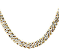 SPECIAL! 7mm 4.26ct G SI 14k Yellow Gold Diamond Round Cuban Necklace 22"