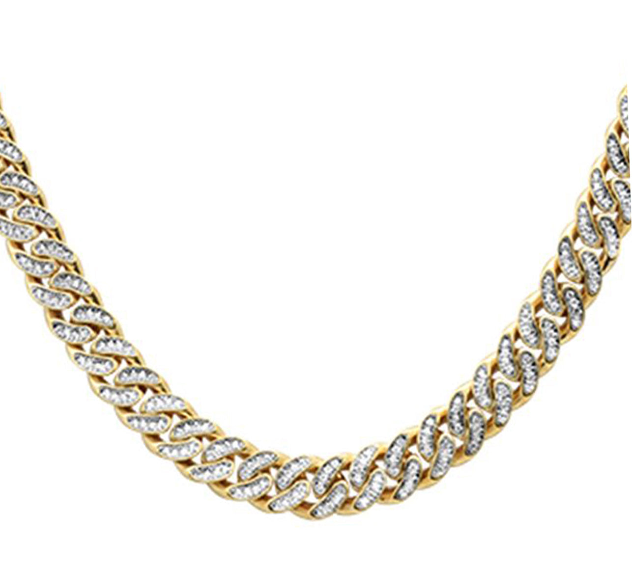 SPECIAL! 4mm 2.08ct G SI1 14k Yellow Gold Diamond Round Cuban Necklace 22"