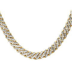 SPECIAL! 4mm 2.02ct 14k Yellow Gold Diamond Round Cuban Necklace 22"