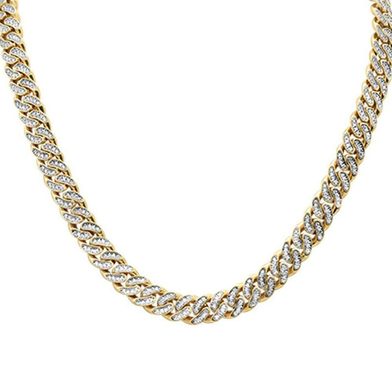 SPECIAL! 7mm 3.96ct G SI 14k Yellow Gold Diamond Round Cuban Necklace 22"