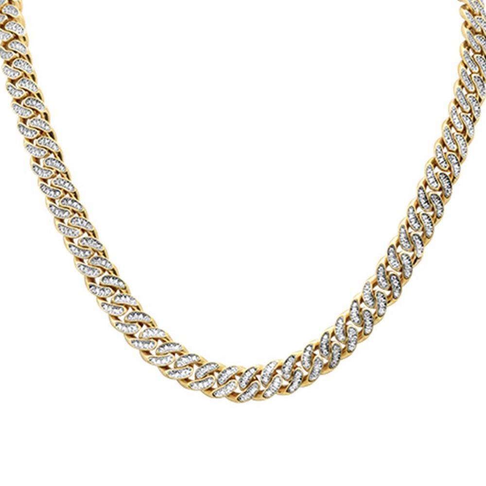 SPECIAL! 7mm 3.54ct G SI 14k Yellow Gold Diamond Round Cuban Necklace 18"