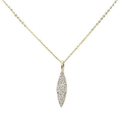 DIAMOND CLOSEOUT!  .12ct 14kt Yellow Gold Trendy Diamond Drop Dangle Pendant Necklace 16"+2"