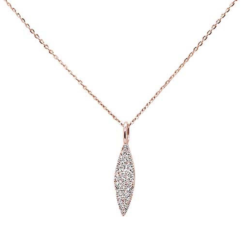 DIAMOND CLOSEOUT! .11ct 14kt Rose Gold Trendy Diamond Drop Dangle Pendant Necklace 16"+2" Ext