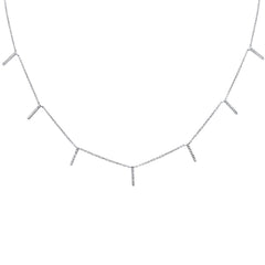 DIAMOND CLOSEOUT! .13ct 14kt White Gold Trendy Diamond Charm Pendant Necklace 16"+2" Ext