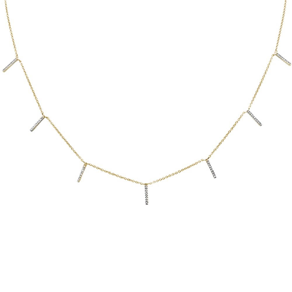 DIAMOND CLOSEOUT! .13ct 14kt Yellow Gold Trendy Diamond Charm Pendant Necklace 16"+2" Ext