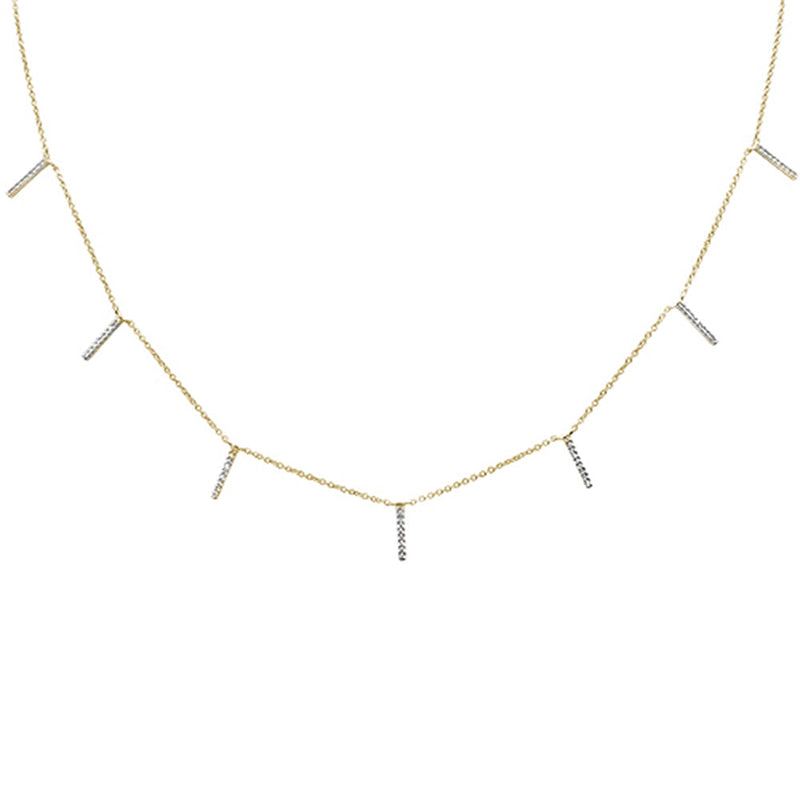 DIAMOND CLOSEOUT! .13ct 14kt Yellow Gold Trendy Diamond Charm Pendant Necklace 16"+2" Ext
