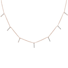 DIAMOND CLOSEOUT! .13ct 14kt Rose Gold Trendy Diamond Charm Pendant Necklace 16"+2" Ext