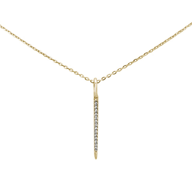 DIAMOND CLOSEOUT!  .03ct 14kt Yellow Gold Diamond Drop Dangle Pendant Necklace 16"+2" Ext