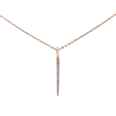 DIAMOND CLOSEOUT! .04ct 14kt Rose Gold Diamond Drop Dangle Pendant Necklace 16"+2" Ext