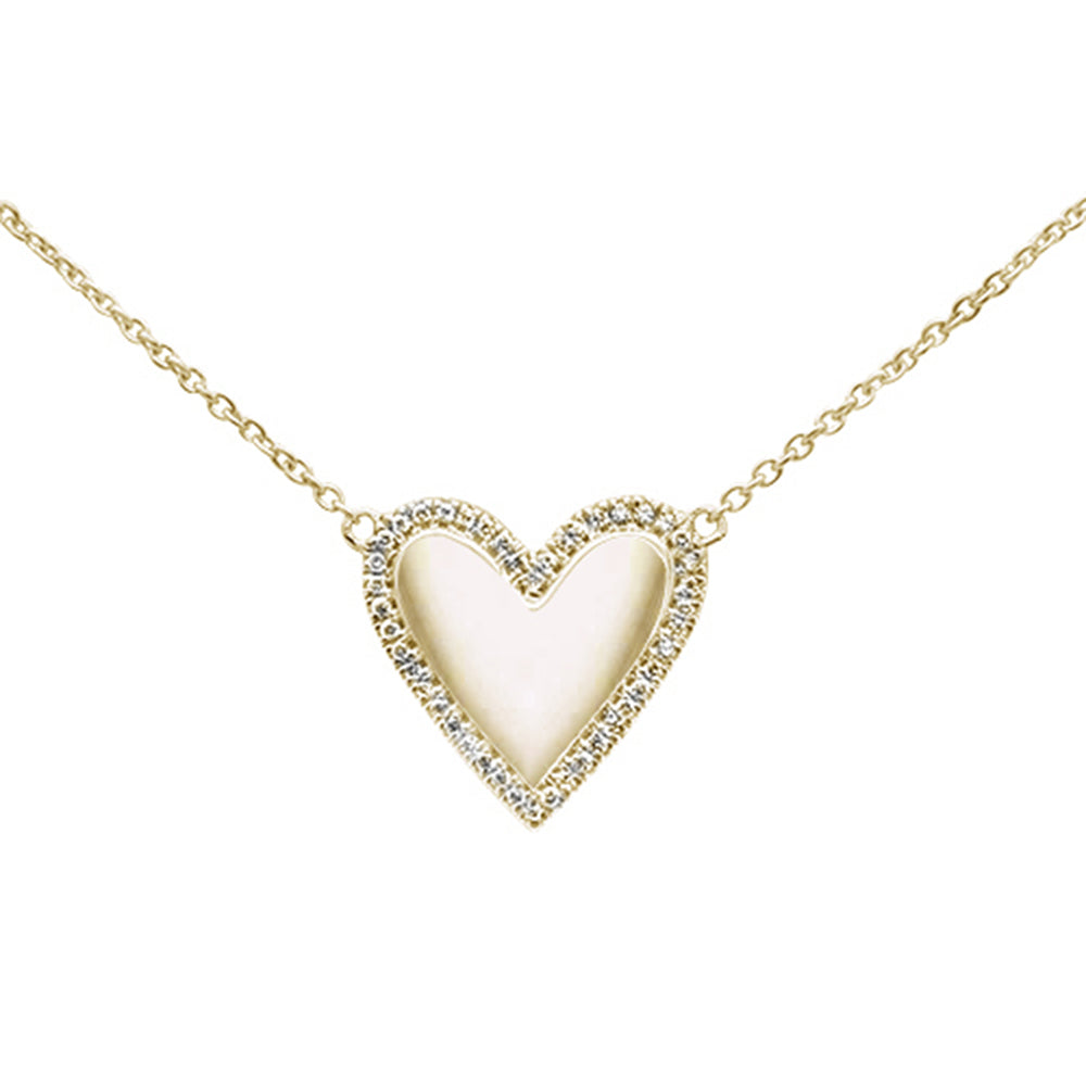 DIAMOND CLOSEOUT!  .07ct 14kt Yellow Gold Diamond Heart Pendant Necklace 16"+2" Ext