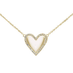 DIAMOND CLOSEOUT!  .07ct 14kt Yellow Gold Diamond Heart Pendant Necklace 16"+2" Ext