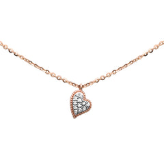 SPECIAL!.07ct G SI 14K Rose Gold Diamond Heart Pendant Necklace 16+2" Ext