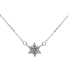 DIAMOND CLOSEOUT! .10ct 14kt White Gold Star Diamond Pendant Necklace 16"+ 2" Ext
