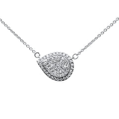 DIAMOND CLOSEOUT!  .25ct 14k White Gold Diamond Pear Shaped Pendant Necklace 18"