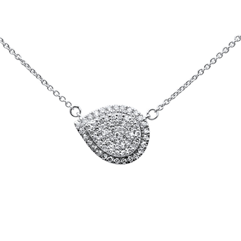 DIAMOND CLOSEOUT!  .25ct 14k White Gold Diamond Pear Shaped Pendant Necklace 18"