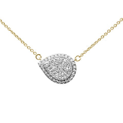 DIAMOND CLOSEOUT!  .27ct G SI 14K Yellow Gold Diamond Pear Teardrop Pendant Necklace 18" Long