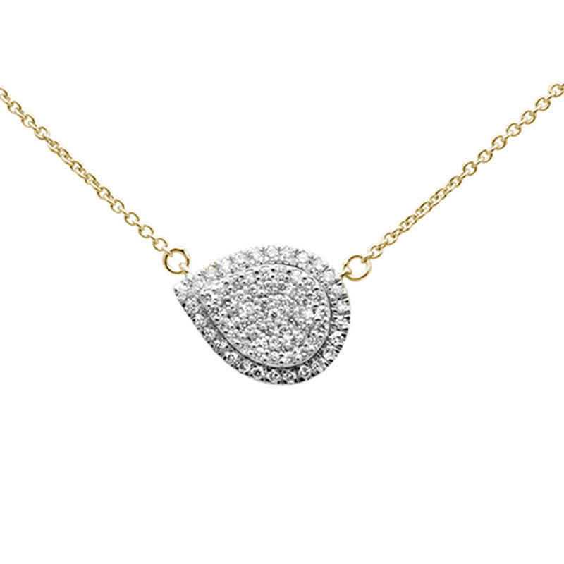 DIAMOND CLOSEOUT!  .27ct G SI 14K Yellow Gold Diamond Pear Teardrop Pendant Necklace 18" Long