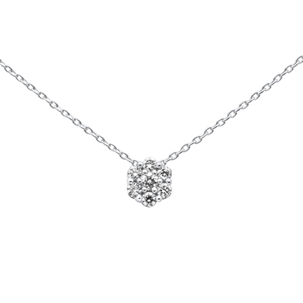 DIAMOND CLOSEOUT! .15ct 14k White Gold Diamond Cluster Pendant Necklace 18"