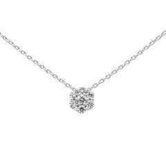 DIAMOND CLOSEOUT! .15ct 14k White Gold Diamond Cluster Pendant Necklace 18"